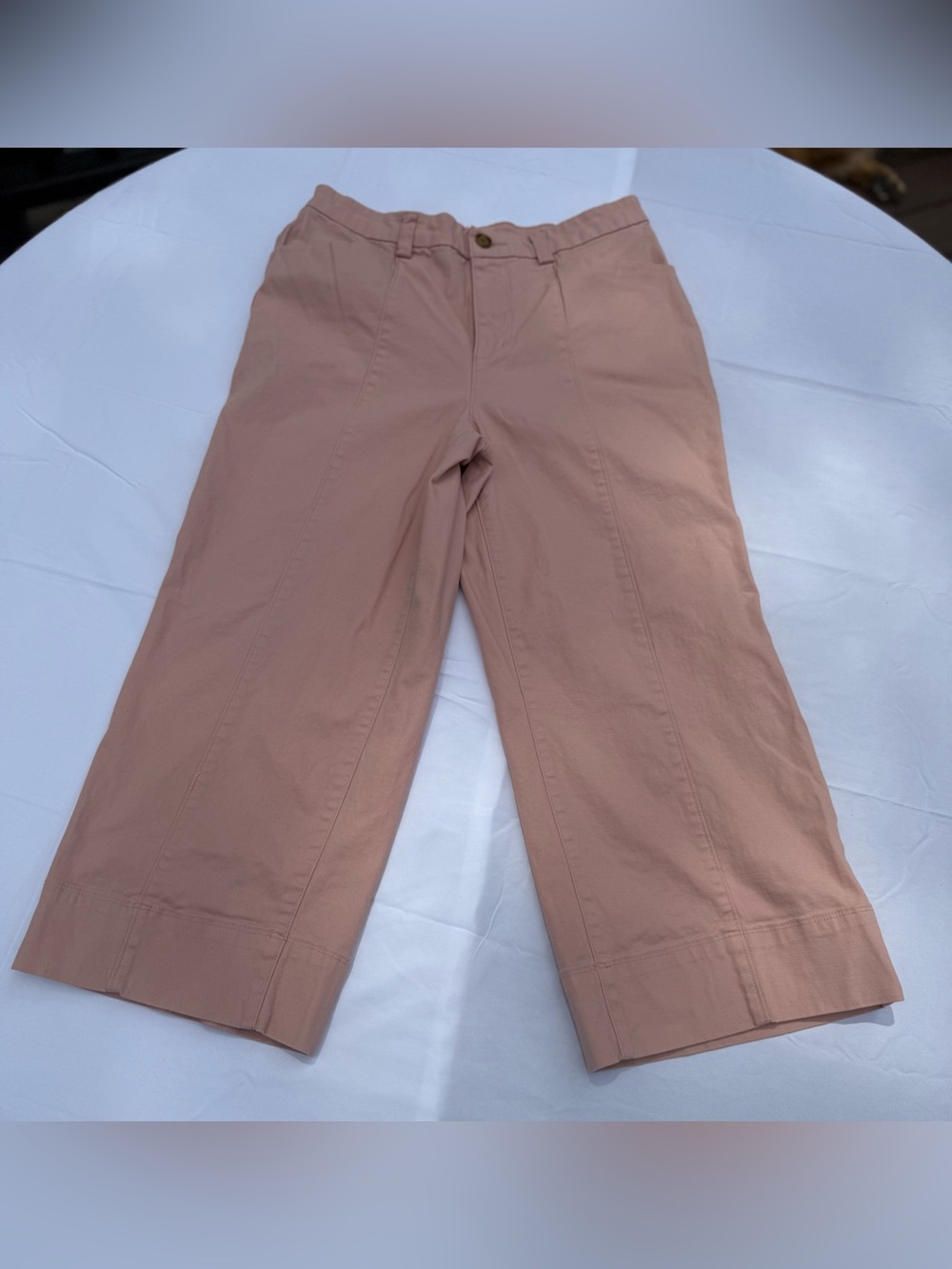 Duluth Trading Co blush pink cropped wide leg pants women’s size 10 regular